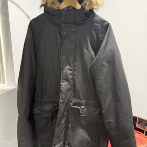 Fred Perry Black Hooded Puffer Jacket